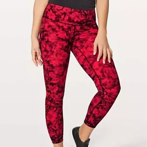 Lululemon Wunder Under Hi-Rise 7/8 Tight 25" Carminetrue Red Black Size 4 - Picture 1 of 11