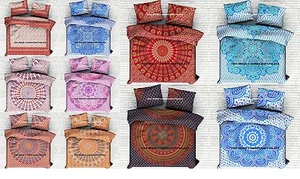 10 PC Wholesale Lot Indian Mandala Queen Size Boho Duvet Quilt Cover Doona Set - Picture 1 of 12