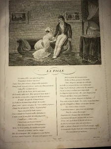 LA FONTAINE. DAS MÄDCHEN. FABEL UND GRAVUR, 1834. - Bild 1 von 3