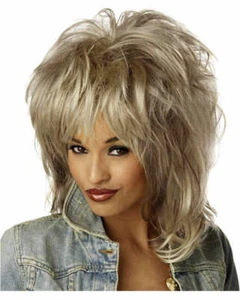 80s Rockin Soul Tina Turner Blonde Mullet Wig - Picture 1 of 1
