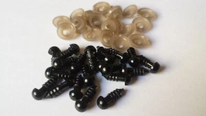 Teddyaugen Sicherheitsaugen Kunststoffaugen 6 mm Schwarz - Bild 1 von 3