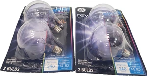 GE Reveal 2-Pcs Set HD+ LED 40 Watt G16.5 Globe Bulbs, Clear- 2 Pack - Picture 1 of 2