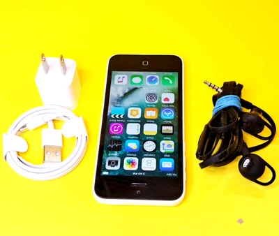 ⚡ONLY WORKS WITH EARPHONES OR BLUETOOTH⚡APPLE IPHONE 5C 8GB UNLOCKED CELL PHONE⚡ - Image 1 of 4