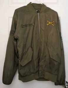 Wind Breaker Full Zip Jacket OD Green Medium M Army Performance PROUD TO SERVE - Picture 1 of 8