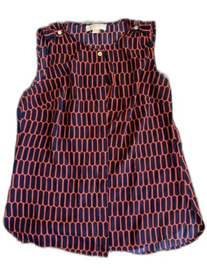 Blusa Michael Kors Mujer Azul Marino y Coral Talla 10 Foto 1 de 4