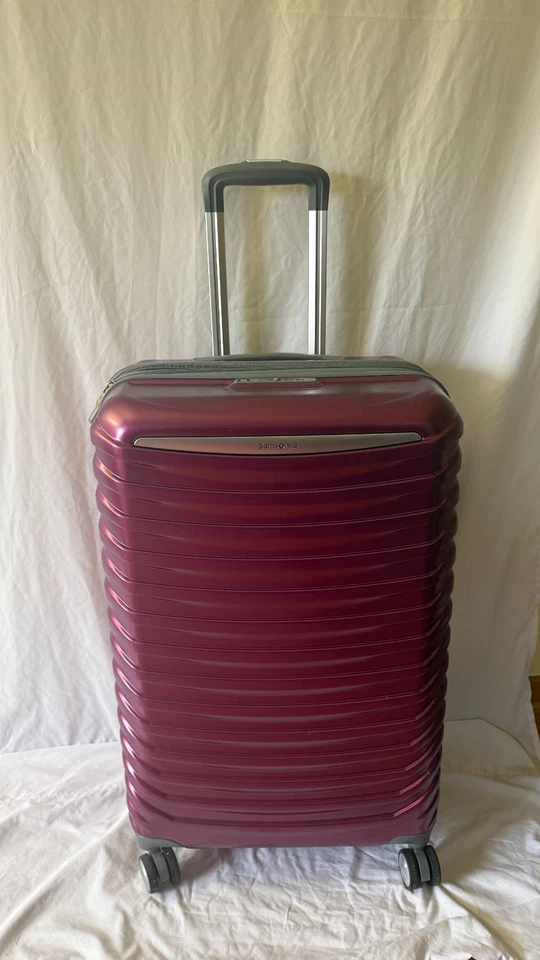 $480 New Samsonite Spin Tech 6 Spinner Luggage Hardcase 27" Mauve Suitcase - Image 1 of 4