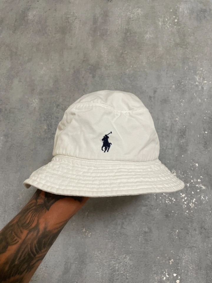 Polo Ralph Lauren Bucket Hat Cotton Men’s White Size S-M - Image 1 of 4