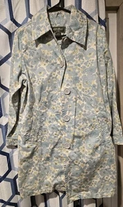  Vintage Eddie Bauer Barn Chore Jacke Damen Gr. L mittelblau Blumen Denim - Bild 1 von 3