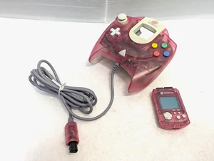 Dreamcast Controller Clear  Passion Pink Visual Memory SEGA  DC Japan - Picture 1 of 12