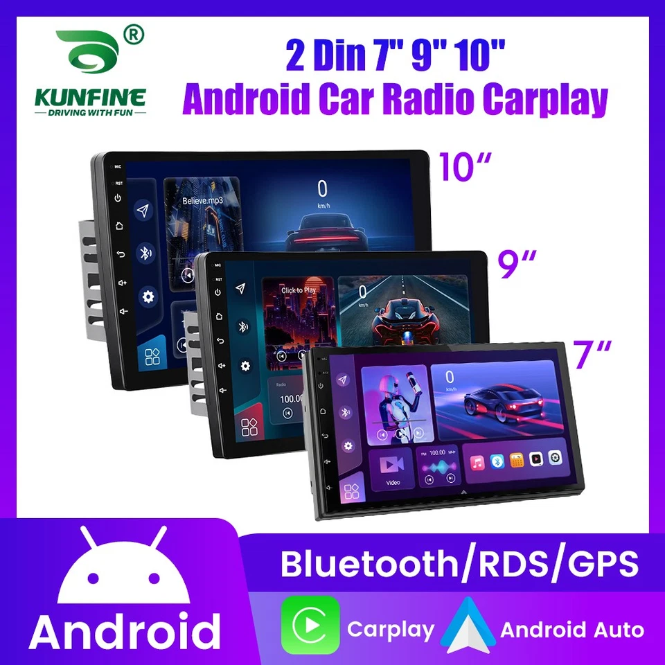 2 Din Android Car Radio Universal Carplay Multimedia Video Player GPS FM WIFI - Image 1 of 4