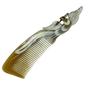 Pettine Corno di Bufalo Naturale - Pettine Denti Fine Antistatico per Capelli, Barba e Gif - Foto 1 di 4