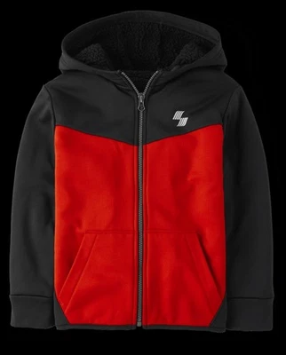 The Children’s PlaceBoys Colorblock Sherpa-Lined Performance Zip-Up Hoodi (NEW) - Image 1 of 4