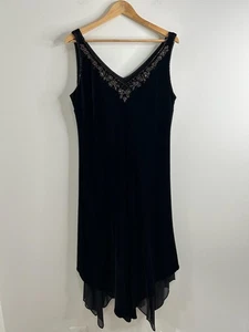 Positive Attitude Dress Womens 14 Velvet Beaded Evening Cocktail Party Elegant - Picture 1 of 10