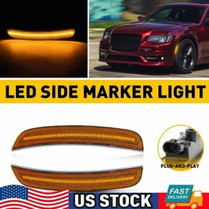 For Chrysler 300 2015-23 Amber LED Side Marker Lights Lamps Front Left Right H - Picture 1 of 12