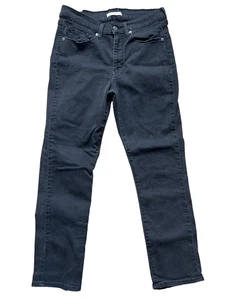 Levis Classic Straight Jeans Black Stretch Denim womens size 10 - Picture 1 of 13