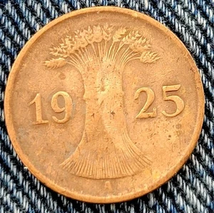 Germany 1925-A, One pfennig old world coin - Picture 1 of 2