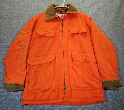 Chaqueta de Cazadores Woolrich VERDADERA DE COLECCIÓN AÑOS 70 Talla L Naranja Brillante Edredón Forrado Pana LEER Foto 1 de 4