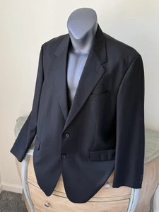 ADOLFO 48 LN Sport Coat Jacket Blazer Black 2-Button Wool Baron - Picture 1 of 7
