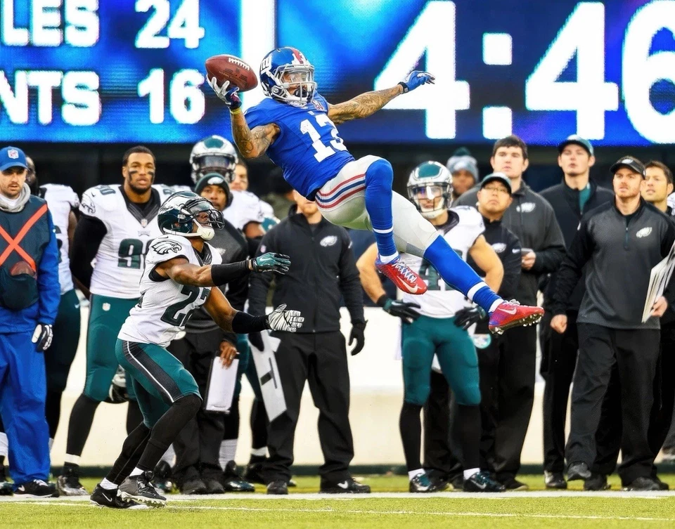 Impresión fotográfica brillante Odell Beckham Jr. #13 Giants NFL 8x10 fútbol americano de Nueva York Foto 1 de 1