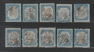 Scott # R104, Used, 2¢ US Internal Rev, Better Manuscript Cancels, 10 Different - Picture 1 of 2