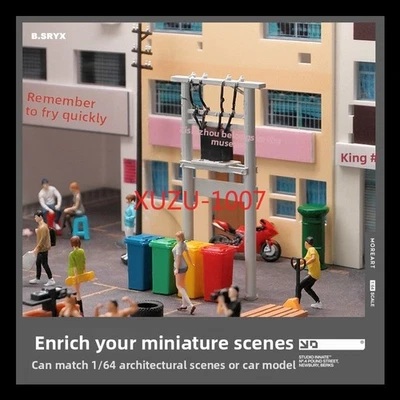 1:64 Diorama Telephone pole Mailbox Phone Booth Postal Box City Scene Prop Model - Image 1 of 4