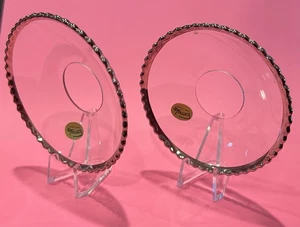 Pair Bobeches Candle Wax Drip Catchers with Silver Trim 3” Fromglas Sweden - Picture 1 of 9