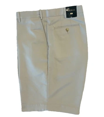 NWT Berle Men’s Sz 40 9” Inseam Microfiber Flat Front Shorts Stone - Image 1 of 4