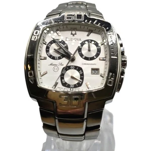 Bulova Marine Star Men Watch Small Wrist 7.5 Square Chronograph Quartz Movement - Picture 1 of 15