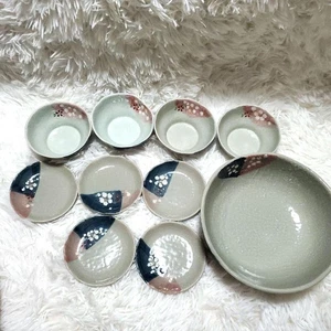 Saga Aritayaki Tea Bowl Set 10pcs with Large, Small & Flat Dishes, Used - Picture 1 of 9