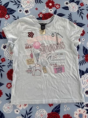 VTG NEW Tags Deadstock Abercrombie 100% Cotton Girls XL Graphic Fitted Tshirt - Image 1 of 4