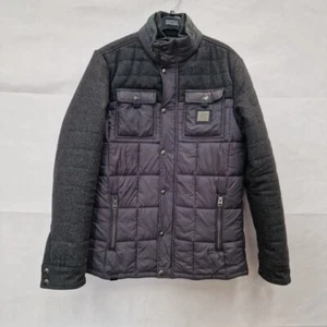 MENS VOI JEANS DESIGNER QUILTED PADDED JACKET STYLE WARRIOR DARK BLUE SIZE S A11 - Picture 1 of 11