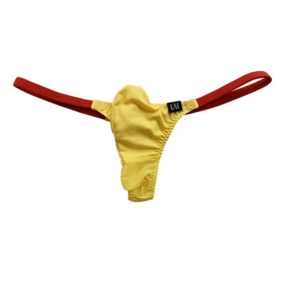Calcinha masculina bojo bolsa micro tanga cintura baixa costas G-String - Imagem 1 de 4