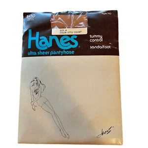 Hanes ultra durchsichtige Control Top Strumpfhose Größe A Style 710 ""Kleine Farbe"" Neu Vintage - Bild 1 von 1