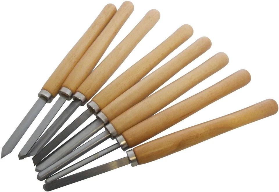 8 PACK OF  PRO WOOD LATHE CHISEL SET WOODWORKING CARVING WOODTURNING TOOLS - Image 1 of 1