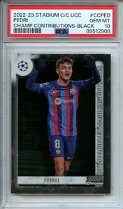2022-23 Stadium Club Pedri Championship Contributions Negro 6/10 #CC-PED PSA 10 - Imagen 1 de 2