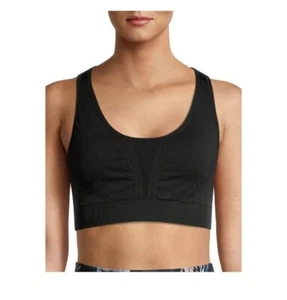 Avia Seamless Reversible Sports Bra M 8-10 Black New - Picture 1 of 4