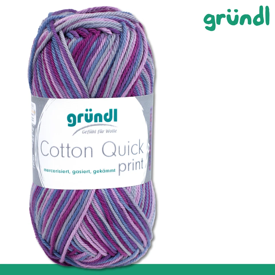 100 g 3 00 € - Gründl Wolle Cotton Quick Print 50 g 100 Baumwolle 861-171 aubergine 100 g 4 30 €