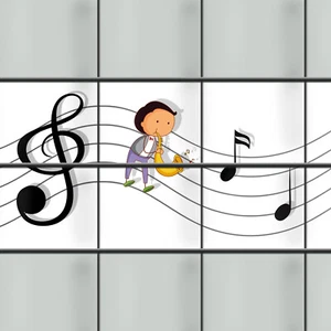 M-tec technology Motiv Zaunstreifen - Kreativ Sichtschutz Streifen - Music Kids - Bild 1 von 3