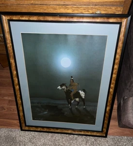 34 x 29" Signed Paladine H Roye Native American Horse Hunting Lithograph 238/950 - Picture 1 of 13