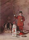 1965 England Burrough&#39;s Beefeater Distilled London Dry Gin Vintage Print Ad r