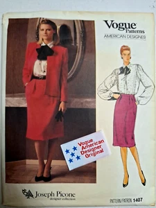Jacket Skirt Blouse & Label 16 Vogue 1407 Sewing Pattern UC VTG Joseph Picone - Picture 1 of 9