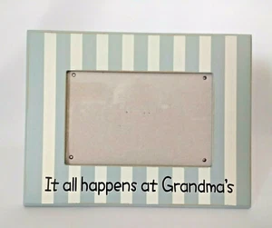 It all happens at Grandma's Wood Picture Frame Holds 4x6 Inch Photo - Picture 1 of 4