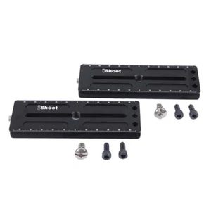 2 x placa = soporte para cámara de liberación rápida de disparo vertical para abrazadera de cabeza de trípode - Imagen 1 de 12