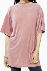 Topshop Velvet Tunic Nude Size S/m - Picture 1 of 3