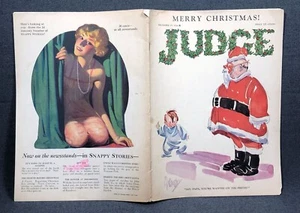 Antique Vintage JUDGE Magazine Christmas Santa December 27th 1924 Advertising - Picture 1 of 2