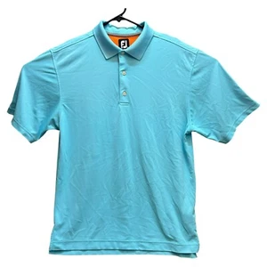 Camisa polo FootJoy para hombre azul verde azulado manga corta elástica golf FJ talla mediana - Imagen 1 de 11