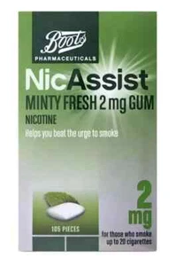 NicAssist MINTY FRESH Nicotine 2mg Gum 105 Pieces Brand New exp 12/26 - Picture 1 of 1