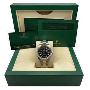 Rolex Sky-Dweller 42mm 326934 Steel Black Dial Automatic Mens Watch B&P 2023 - Picture 1 of 7