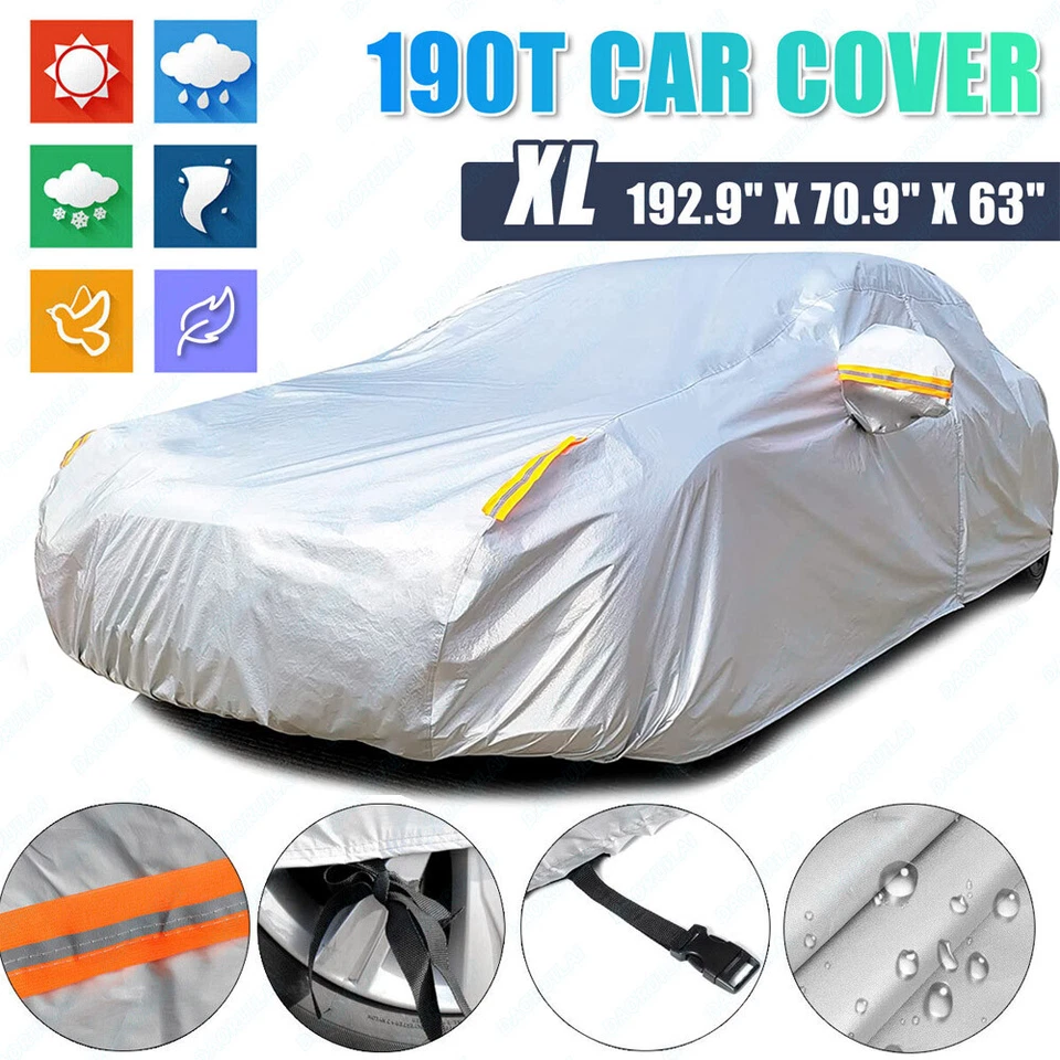 3-Layers Full Car Cover Waterproof All Weather Protection Anti-UV For Sedan - Image 1 of 4