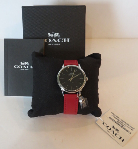 Braccialetto del tempo Coach New York Designer donna fascia rossa viso nero gioielli in scatola